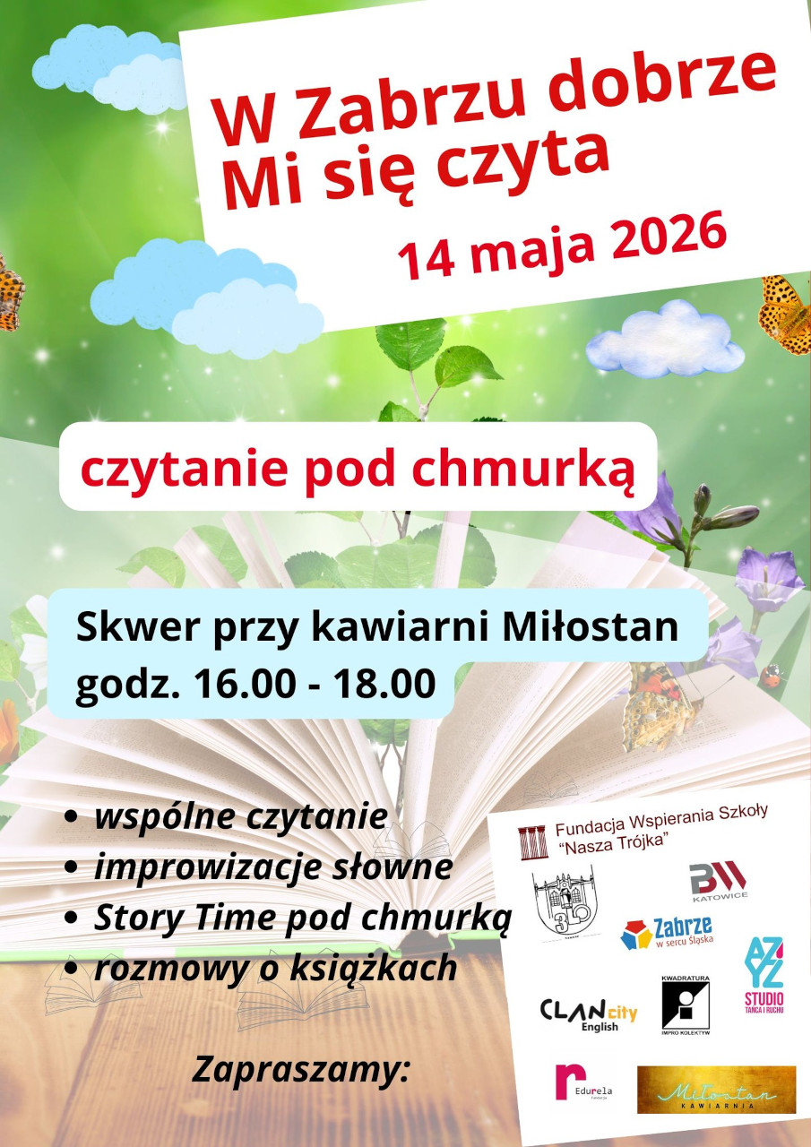 Plakat akcji Czytanie pod chmurką 2026